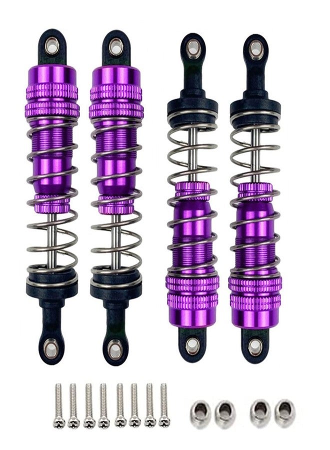 UURCSKY Aluminum Front&Rear shock absorbers for Wltoys 124019 124018 124017 124016 144002 144001 RC car upgrade parts 4pcs/set（Purple） - Image 1
